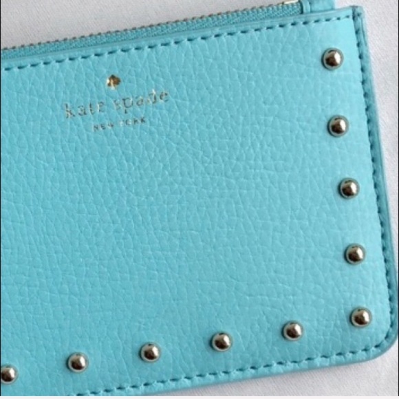 Kate Spade Sanders Mini Wallet Bitsy Studded Blue - Picture 5 of 7